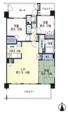三郷市東町、マンションの間取り画像です