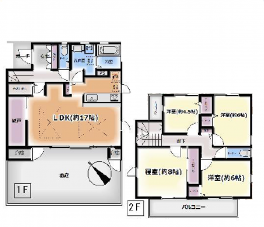 吉川市美南、中古一戸建ての間取り画像です