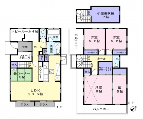 吉川市美南、中古一戸建ての間取り画像です