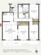 三郷市早稲田、マンションの間取り画像です