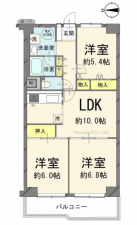 三郷市東町、マンションの間取り画像です