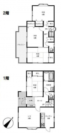 吉川市大字川藤、中古一戸建ての間取り画像です