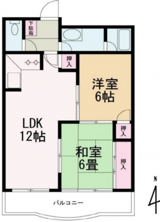 三郷市三郷、マンションの間取り画像です