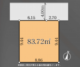 吉川市大字保、土地の間取り画像です