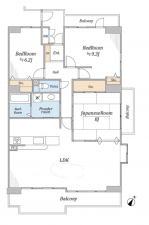 三郷市さつき平、マンションの間取り画像です