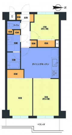 三郷市早稲田、マンションの間取り画像です