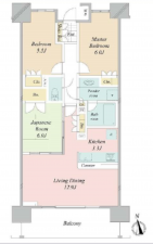 三郷市三郷、マンションの間取り画像です