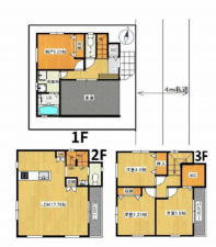 三郷市鷹野、新築一戸建ての間取り画像です