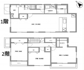 三郷市幸房、中古一戸建ての間取り画像です