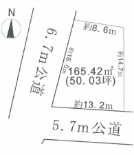 三郷市彦成、土地の間取り画像です