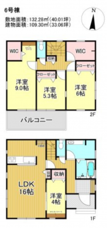 三郷市彦糸、新築一戸建ての間取り画像です