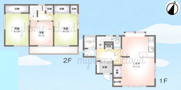 三郷市鷹野、中古一戸建ての間取り画像です