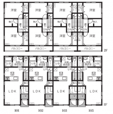 三郷市幸房、収益物件/アパートの間取り画像です