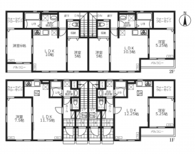 三郷市新和、収益物件/アパートの間取り画像です