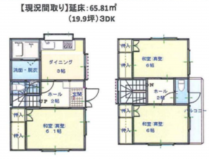 三郷市高州、中古一戸建ての間取り画像です