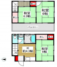 吉川市大字保、中古一戸建ての間取り画像です