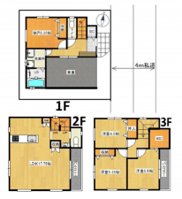 三郷市鷹野、新築一戸建ての間取り画像です