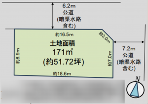 吉川市大字川藤、土地の間取り画像です