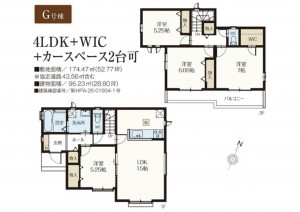吉川市中曽根、新築一戸建ての間取り画像です