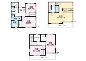吉川市栄町、中古一戸建ての間取り画像です