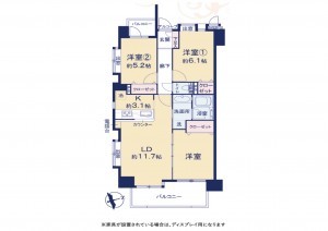 三郷市早稲田、マンションの間取り画像です