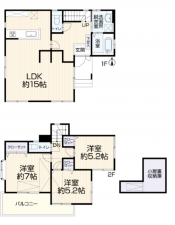 三郷市彦成、中古一戸建ての間取り画像です