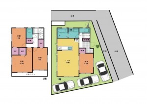 三郷市新和、中古一戸建ての間取り画像です