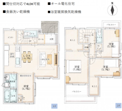 三郷市幸房、新築一戸建ての間取り画像です