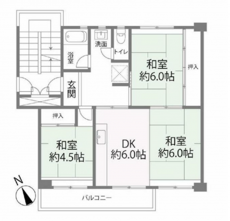 三郷市彦成、マンションの間取り画像です
