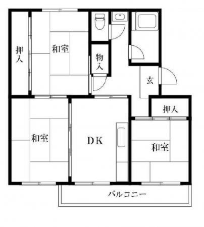 三郷市彦成、マンションの間取り画像です