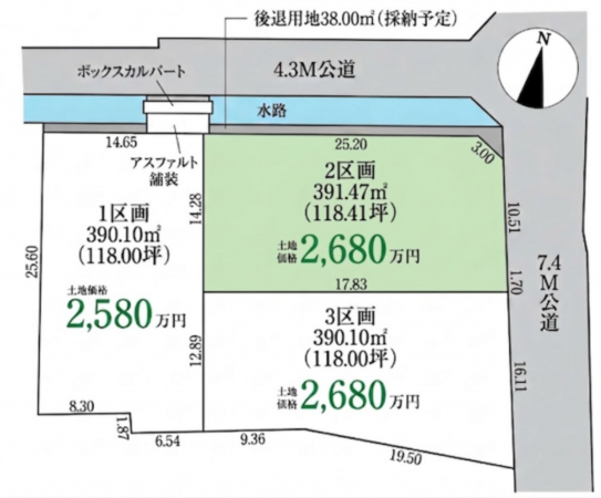 吉川市大字三輪野江、土地の間取り画像です