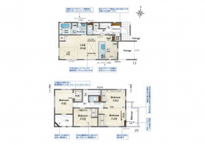 吉川市吉川、新築一戸建ての間取り画像です