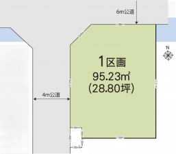 吉川市大字保、土地の間取り画像です