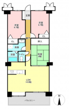 吉川市栄町、マンションの間取り画像です