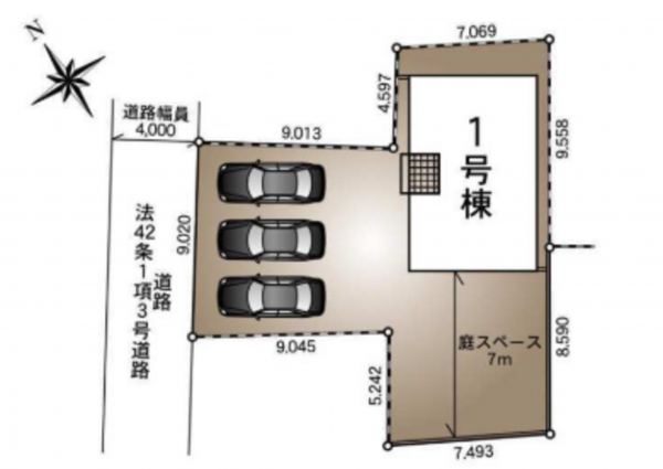 三郷市戸ケ崎、新築一戸建ての地図画像です