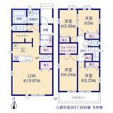 三郷市高州、新築一戸建ての間取り画像です