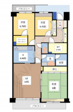 三郷市鷹野、マンションの間取り画像です