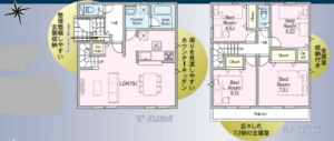 三郷市花和田、新築一戸建ての間取り画像です