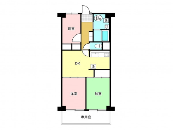 三郷市東町、マンションの間取り画像です
