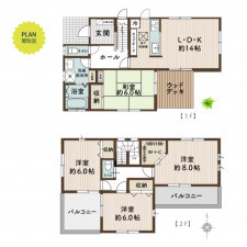 吉川市美南、中古一戸建ての間取り画像です