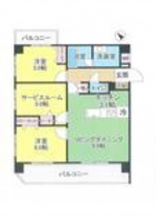 三郷市早稲田、マンションの間取り画像です