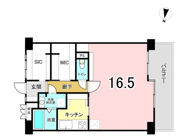 吉川市栄町、マンションの間取り画像です