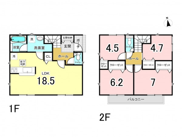 三郷市高州、新築一戸建ての間取り画像です
