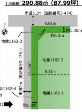 吉川市大字三輪野江、土地の間取り画像です