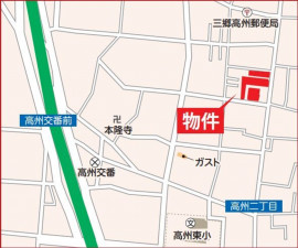 三郷市高州、土地の地図画像です
