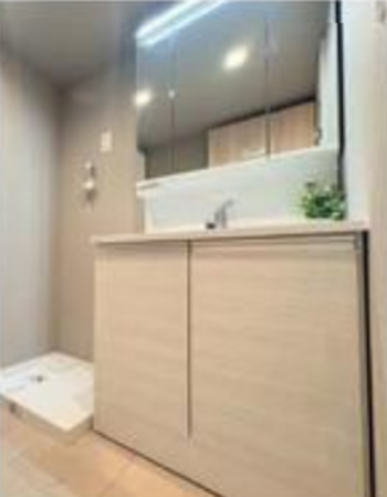三郷市早稲田、マンションの洗面画像です