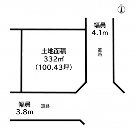 前橋市西片貝町、土地の間取り画像です