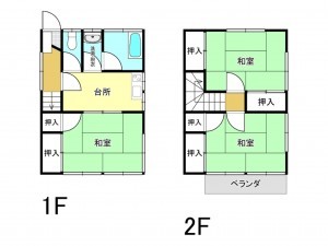 前橋市若宮町、中古一戸建ての間取り画像です