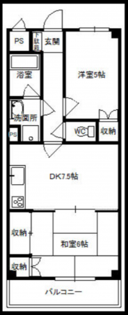 前橋市西片貝町、マンションの間取り画像です