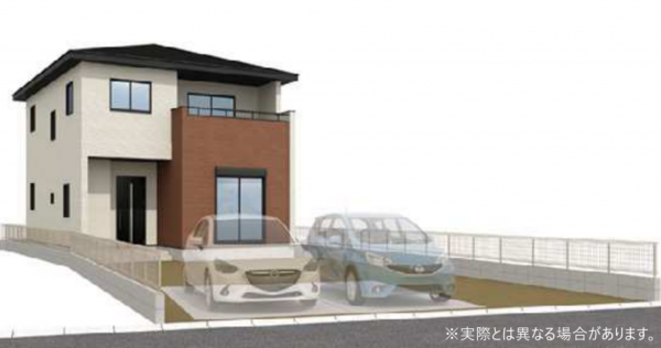 前橋市駒形町、新築一戸建ての完成予想図（外観）画像です